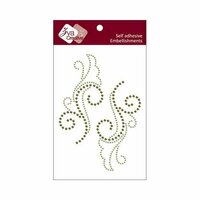 Zva Creative - Self-Adhesive Crystals - Symmetrical Flourishes 1 - Olive and Lime
