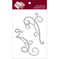 Zva Creative - Self Adhesive Crystals - Flourishes - Smoke