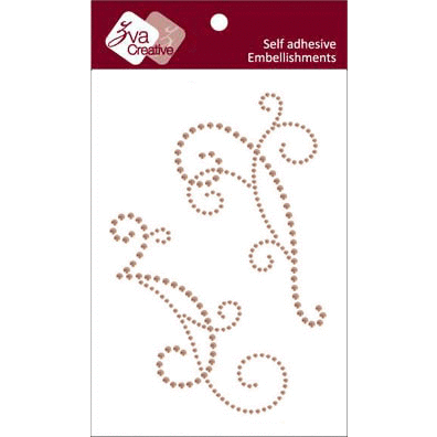 Zva Creative - Self Adhesive Crystals - Flourishes - Champagne