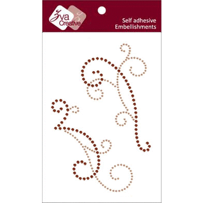 Zva Creative - Self Adhesive Crystals - Flourishes - Champagne and Chocolate