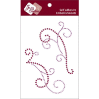 Zva Creative - Self Adhesive Crystals - Flourishes - Lavender and Grape