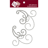 Zva Creative - Self Adhesive Crystals - Symmetrical Flourishes 5 - Smoke