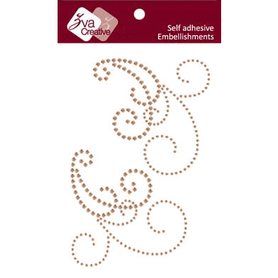 Zva Creative - Self Adhesive Crystals - Symmetrical Flourishes 5 - Champagne