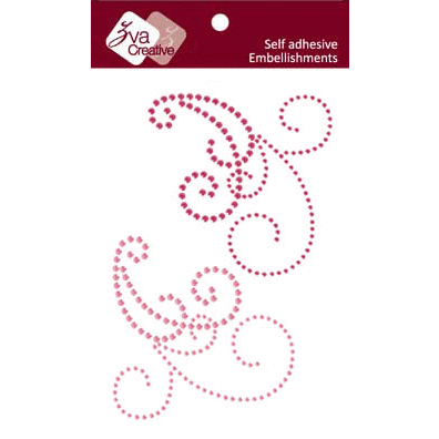 Zva Creative - Self Adhesive Crystals - Symmetrical Flourishes 5 - Rosy and Pink