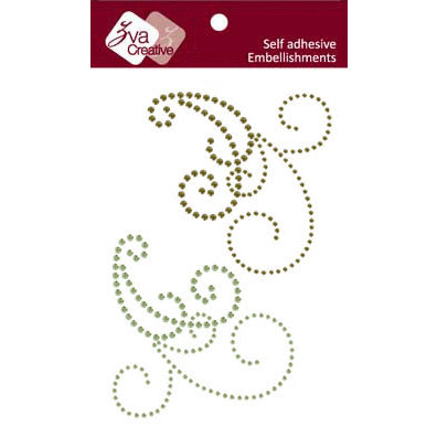Zva Creative - Self Adhesive Crystals - Symmetrical Flourishes 5 - Lime and Olive
