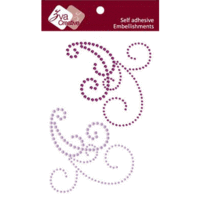 Zva Creative - Self Adhesive Crystals and Pearls - Symmetrical Flourishes 5 - Grape Crystals and Lavender Pearls