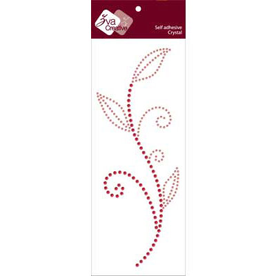 Zva Creative - Self-Adhesive Crystals - Leaved Branch - Meadow Vine - Rosy and Pink