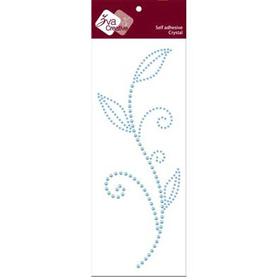 Zva Creative - Self-Adhesive Crystals - Leaved Branch - Meadow Vine - Baby Blue Crystal and Pearl, CLEARANCE