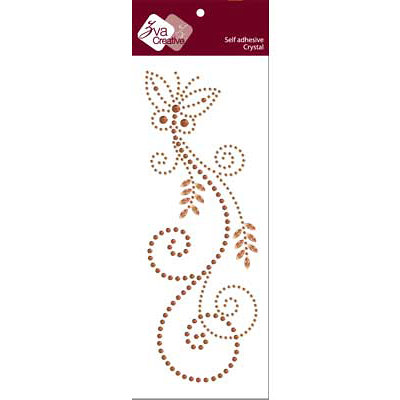 Zva Creative - Self-Adhesive Crystals - Fancy Butterfly - Champagne and Chocolate, CLEARANCE