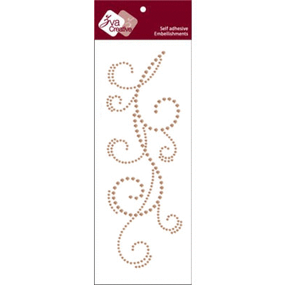 Zva Creative - Self Adhesive Crystals - Flourish 18 - Champagne