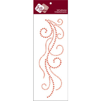 Zva Creative - Self Adhesive Crystals - Flourish 19 - Red