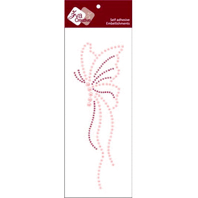 Zva Creative - Self Adhesive Crystals and Pearls - Butterfly Flourish - Pink Crystals and Pink Pearls