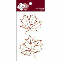 Zva Creative - Self-Adhesive Crystals - Maple Leaves - Autumn - Orange Champagne and Chocolate, CLEARANCE