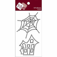 Zva Creative - Self-Adhesive Crystals - Spider Web and Spooky House - Jet, CLEARANCE