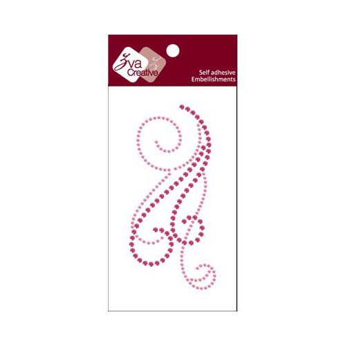 Zva Creative - Self-Adhesive Crystals - Flourish 12 - Rosy and Pink