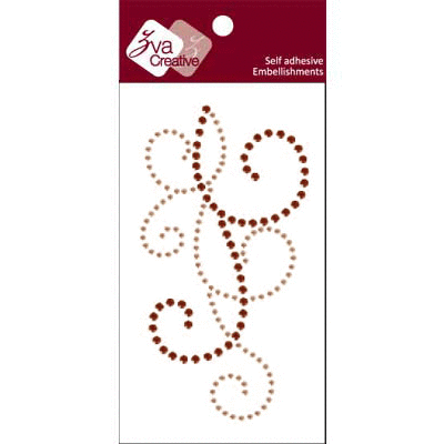 Zva Creative - Self Adhesive Crystals - Flourish 21 - Champagne and Chocolate