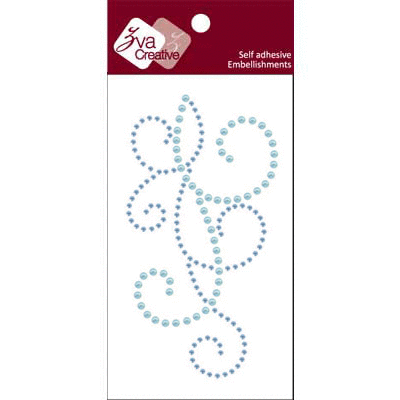 Zva Creative - Self Adhesive Crystals and Pearls - Flourish 21 - Ice Blue Crystals and Soft Blue Pearls