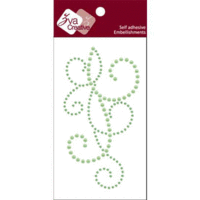 Zva Creative - Self Adhesive Crystals and Pearls - Flourish 21 - Lime Crystals and Olive Pearls