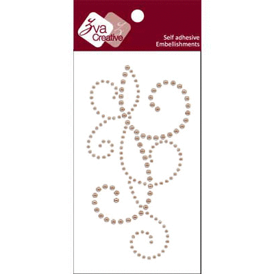 Zva Creative - Self Adhesive Pearls - Flourish 21 - Taupe