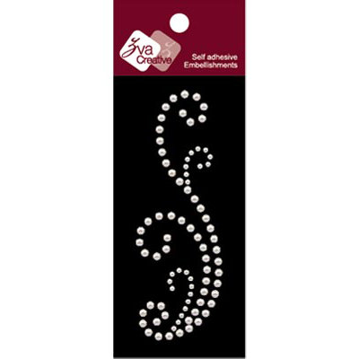 Zva Creative - Self-Adhesive Pearls - Small Flourish 1 - White