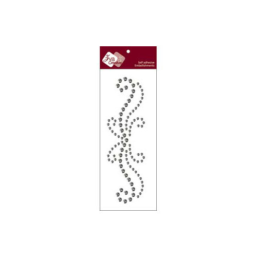 Zva Creative - Self-Adhesive Crystals - Small Flourish 3 - Smoke