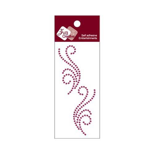 Zva Creative - Self-Adhesive Crystals - Small Symmetrical Flourishes 5 - Grape