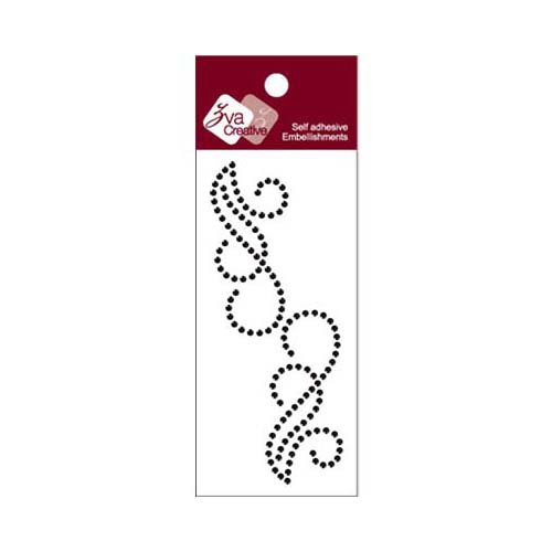 Zva Creative - Self-Adhesive Crystals - Small Symmetrical Flourishes 6 - Jet