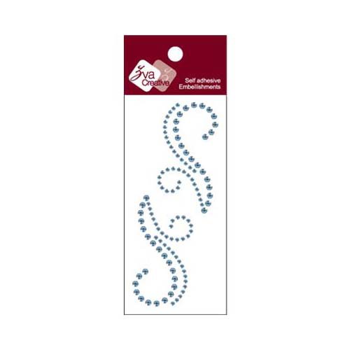 Zva Creative - Self-Adhesive Crystals - Small Symmetrical Flourishes 7 - Ice Blue