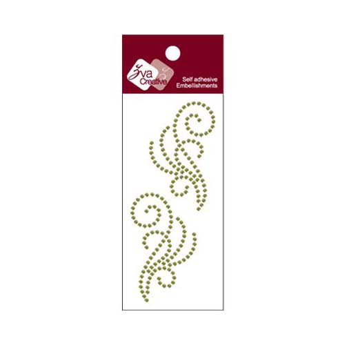 Zva Creative - Self-Adhesive Crystals - Small Symmetrical Flourishes 8 - Olive