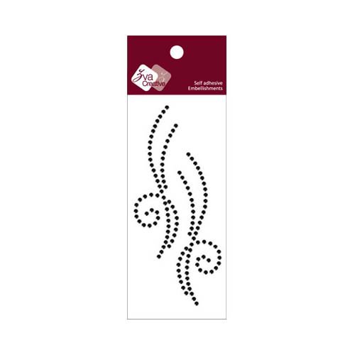 Zva Creative - Self-Adhesive Crystals - Small Symmetrical Flourishes 10 - Jet