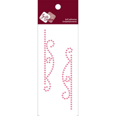 Zva Creative - Self Adhesive Crystals - Symmetrical Flourishes 6 - Pink