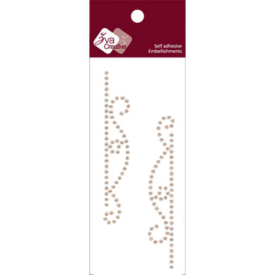 Zva Creative - Self Adhesive Pearls - Symmetrical Flourishes 6 - Taupe