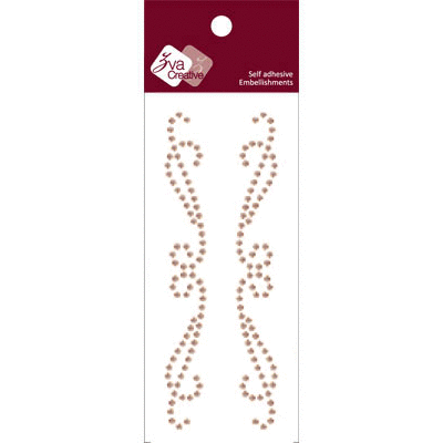 Zva Creative - Self Adhesive Crystals - Symmetrical Flourishes 7 - Champagne