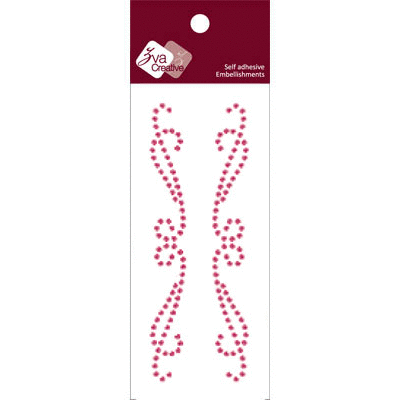 Zva Creative - Self Adhesive Crystals - Symmetrical Flourishes 7 - Rosy