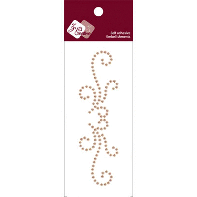 Zva Creative - Self Adhesive Crystals - Symmetrical Flourishes 8 - Champagne