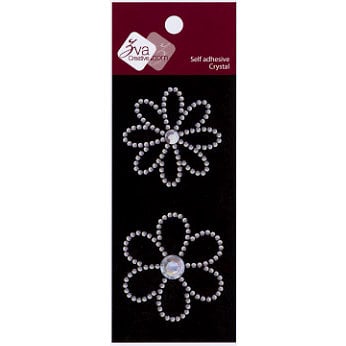 Zva Creative - Self-Adhesive Crystals - Small - Sparkling Flowers, CLEARANCE