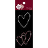 Zva Creative - Self-Adhesive Crystals - Triple Hearts - Clear and Pink, CLEARANCE