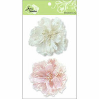 Zva Creative - Flower Embellishments - Bahama Botanicals - White and Pink