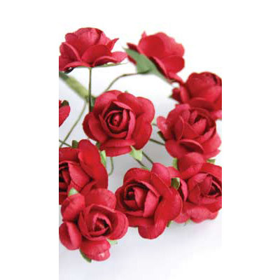 Zva Creative - 5/8 Inch Paper Roses - Bulk - Classic Red, CLEARANCE