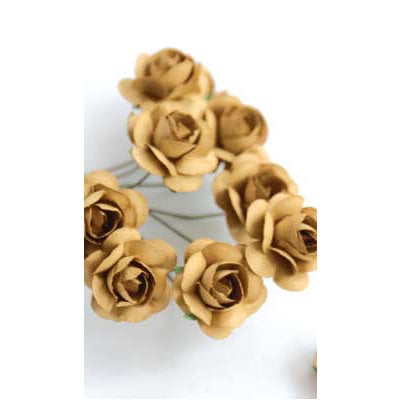 Zva Creative - 5/8 Inch Paper Roses - Bulk - Ginger, CLEARANCE