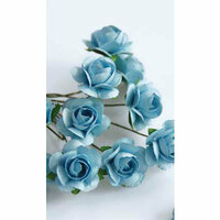 Zva Creative - 5/8 Inch Paper Roses - Bulk - Soft Blue, CLEARANCE