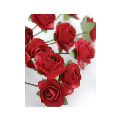 Zva Creative - 7/8 Inch Paper Roses - Bulk - Classic Red, CLEARANCE