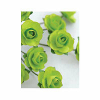 Zva Creative - 7/8 Inch Paper Roses - Bulk - Lime, CLEARANCE