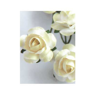 Zva Creative - 1.25 Inch Paper Roses - Bulk - Cream, CLEARANCE
