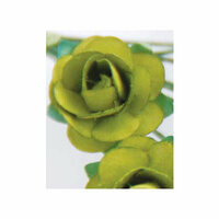 Zva Creative - 1.25 Inch Paper Roses - Bulk - Olive, CLEARANCE