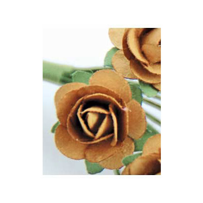 Zva Creative - 1.25 Inch Paper Roses - Bulk - Ginger, CLEARANCE