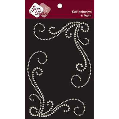 Zva Creative - Self-Adhesive Pearls - Grand Corner Flourish - White