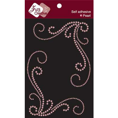 Zva Creative - Self-Adhesive Pearls - Grand Corner Flourish - Soft Pink, CLEARANCE