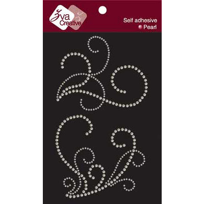 Zva Creative - Self-Adhesive Pearls - The Waltz Flourish - White, CLEARANCE