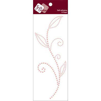 Zva Creative - Self-Adhesive Pearls - Leaved Branch - Meadow Vine - Pink